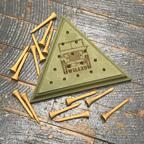 Wooden Tricky Triangle Golf Tee Peg Game Jeep