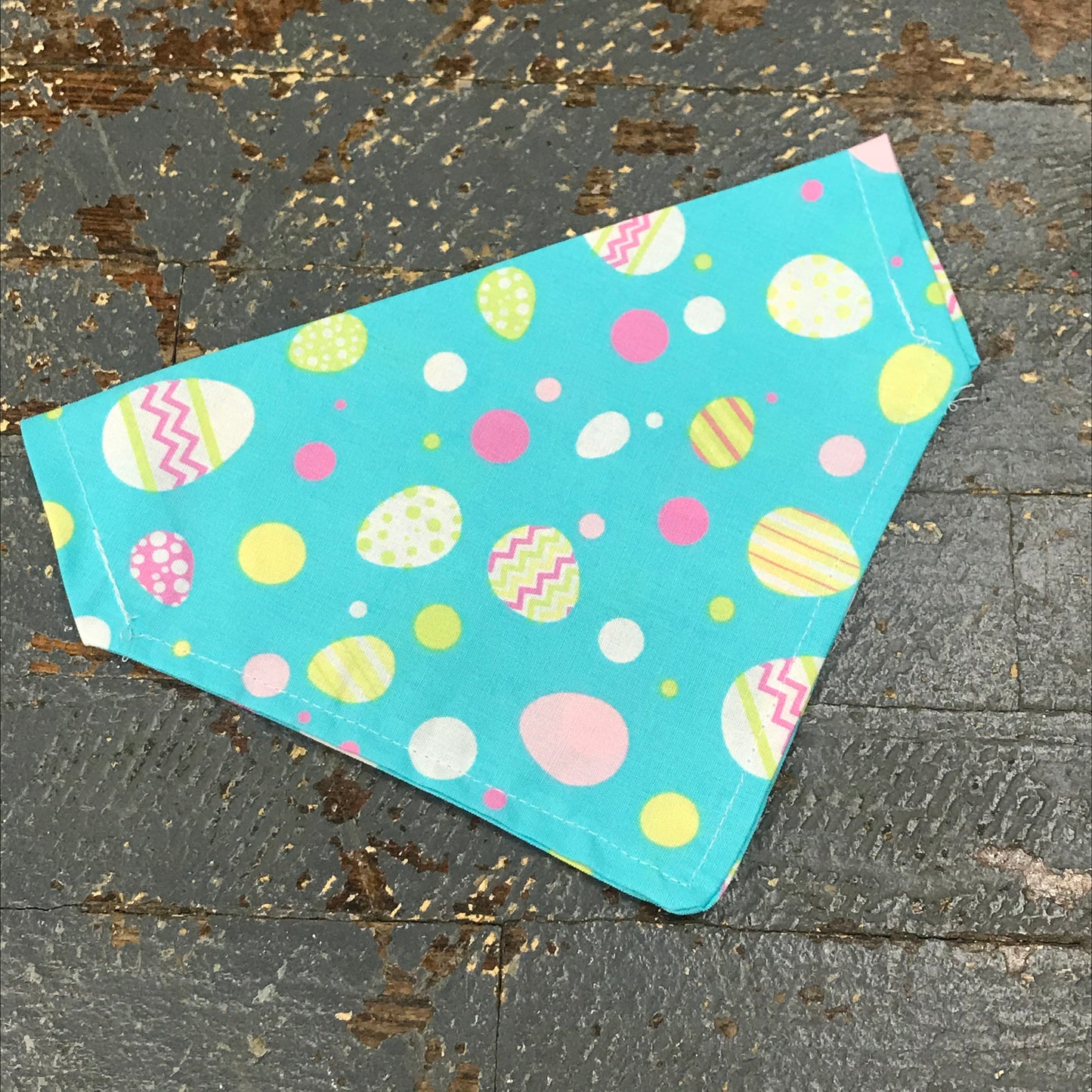 Teal Easter Egg Dog Collar Pet Bandanna Neck Scarf Medium