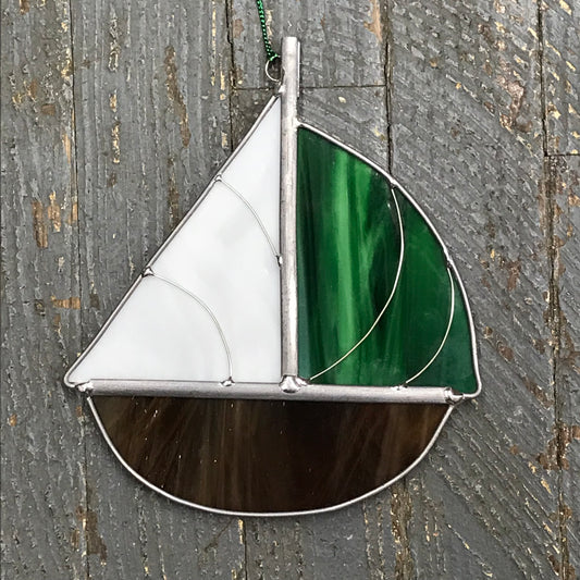 Stained Glass Sun Catcher Ornament Sailboat