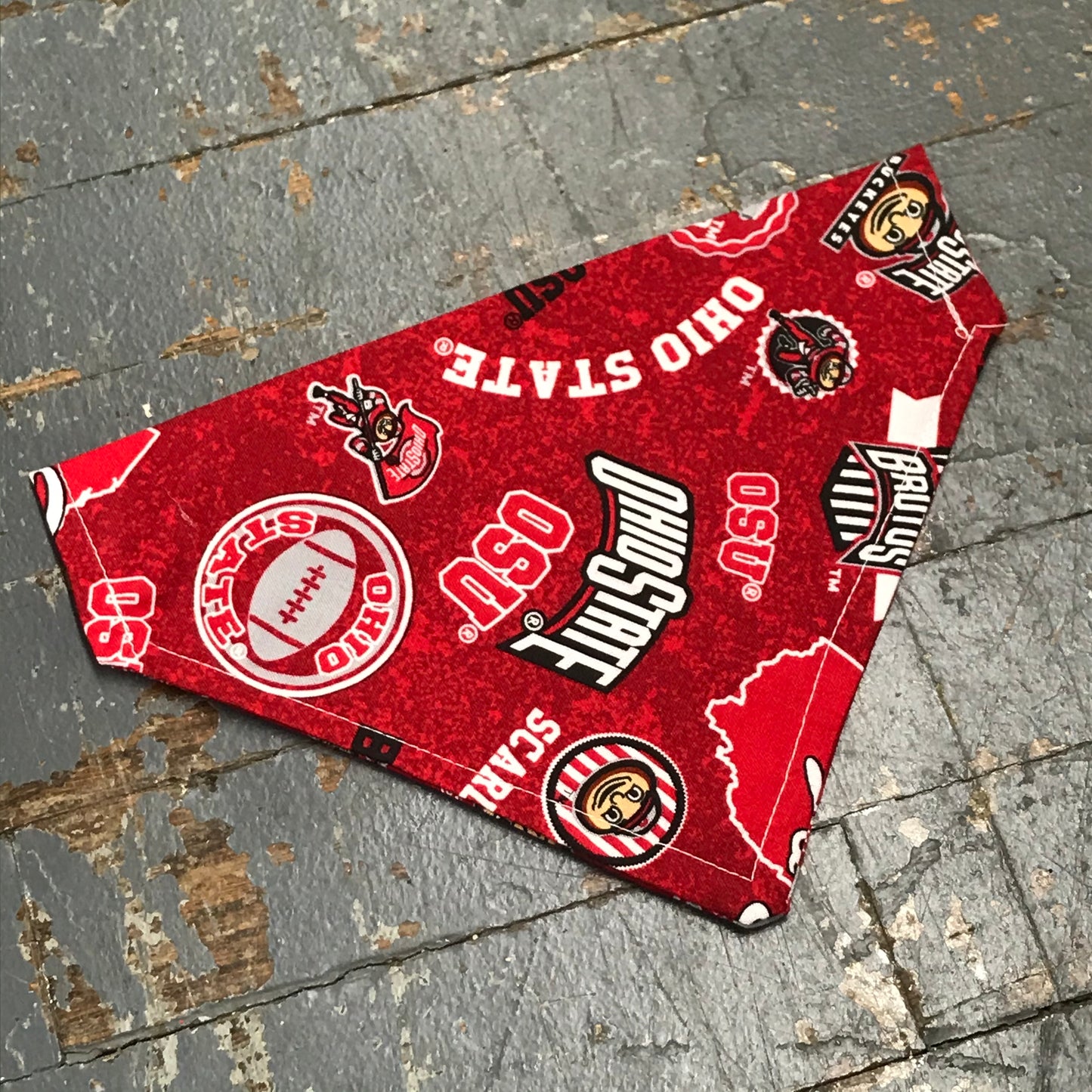 Ohio State Buckeyes OSU Dog Collar Pet Bandanna Neck Scarf Medium