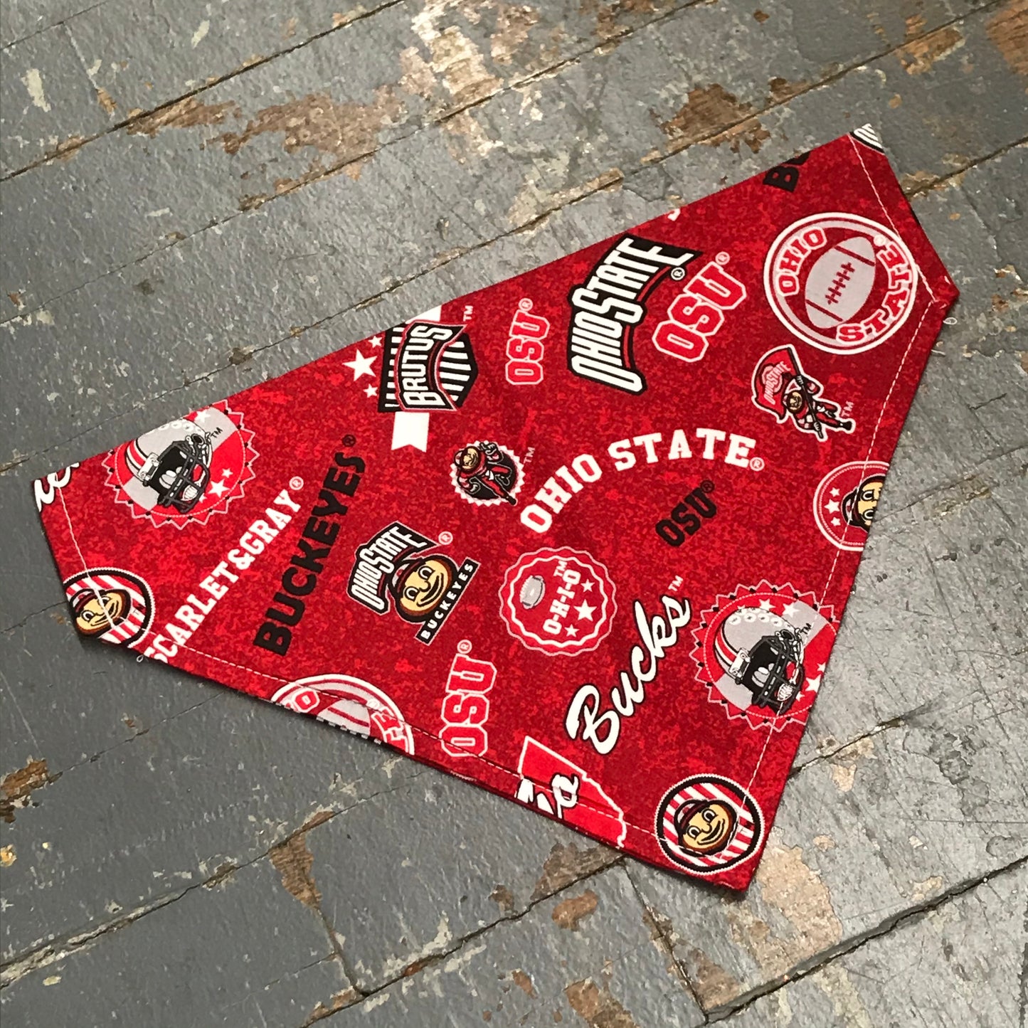 Ohio State Buckeyes OSU Dog Collar Pet Bandanna Neck Scarf Large