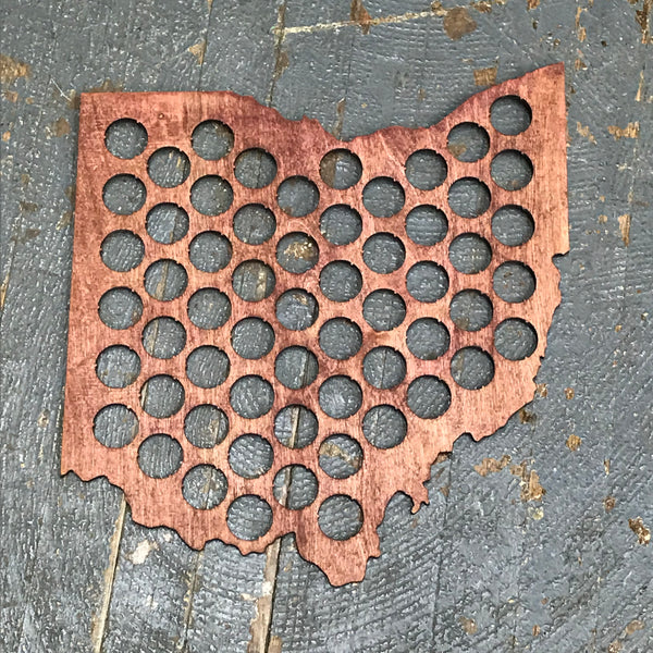 Bottle Cap Holder State of Ohio Brown