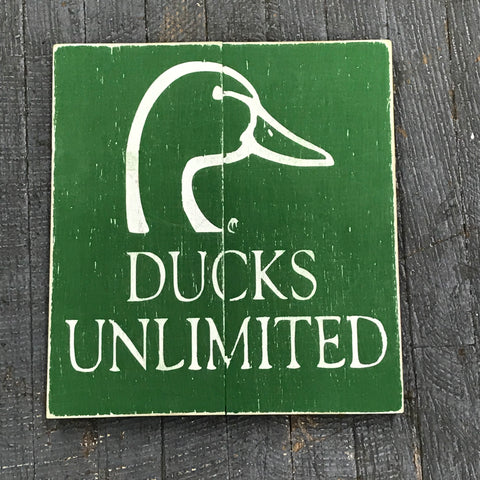 Hand Painted Wooden Sign DU Duck Head Ducks Unlimited