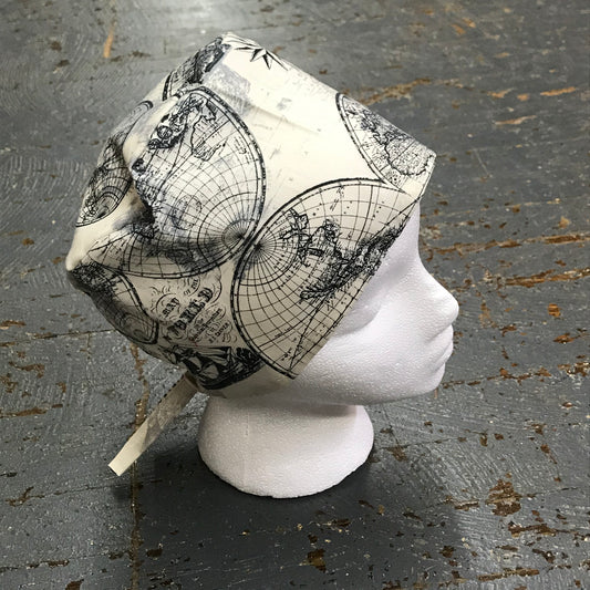 Hospital Doctor Nurse Scrub Hat Head Wrap Cover Mask Buttons
