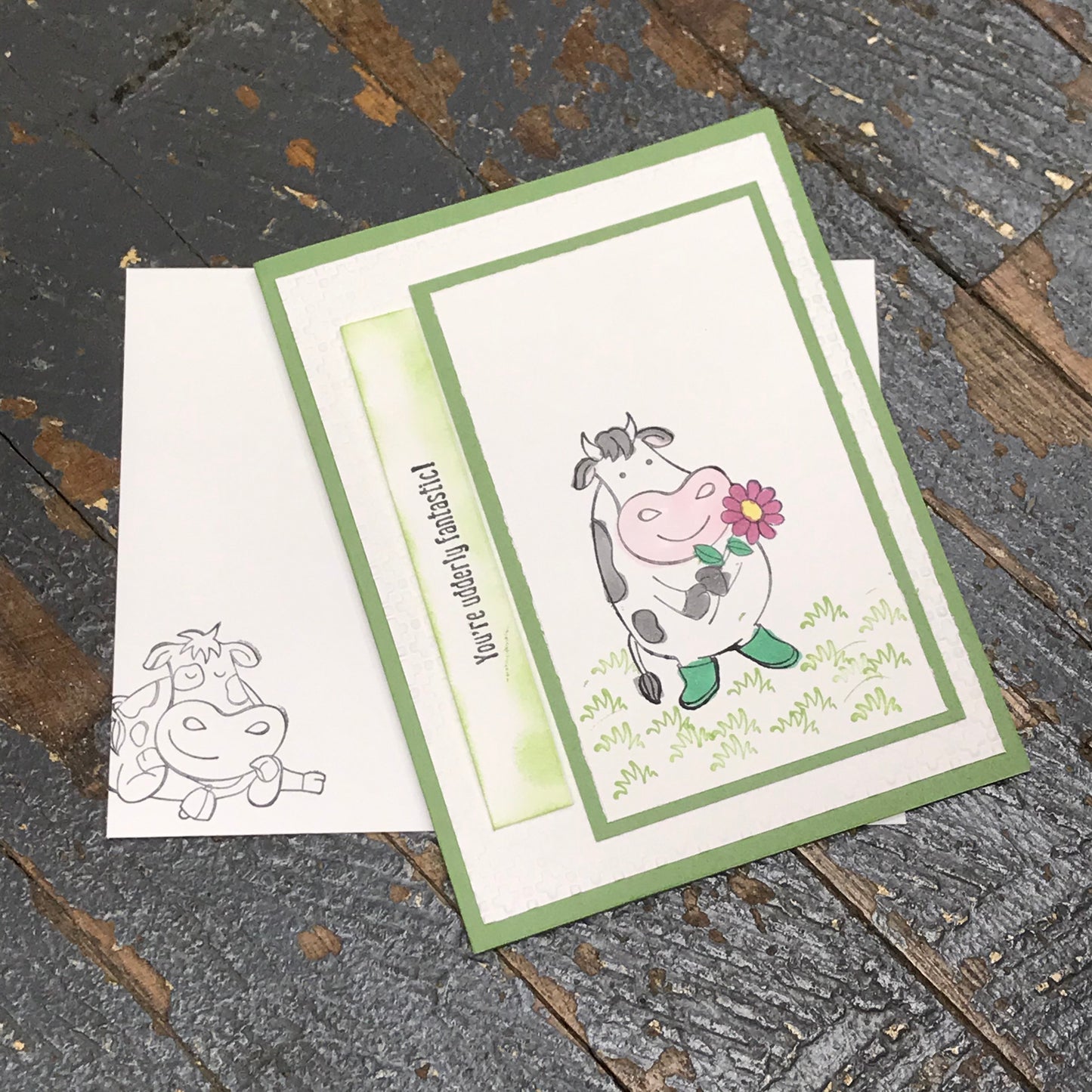 You're Udderlay Fantastic Farm Cow Handmade Stampin Up Greeting Card with Envelope