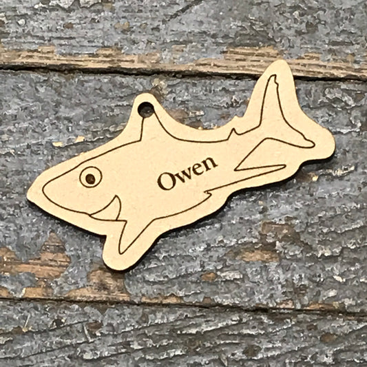 Baby Shark Personalized Wood Engraved Holiday Christmas Tree Ornament Key Chain
