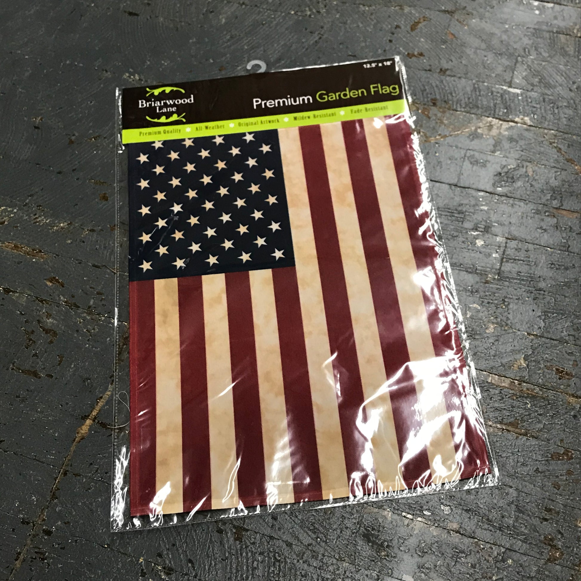 Tea Stained American Flag Garden Flag