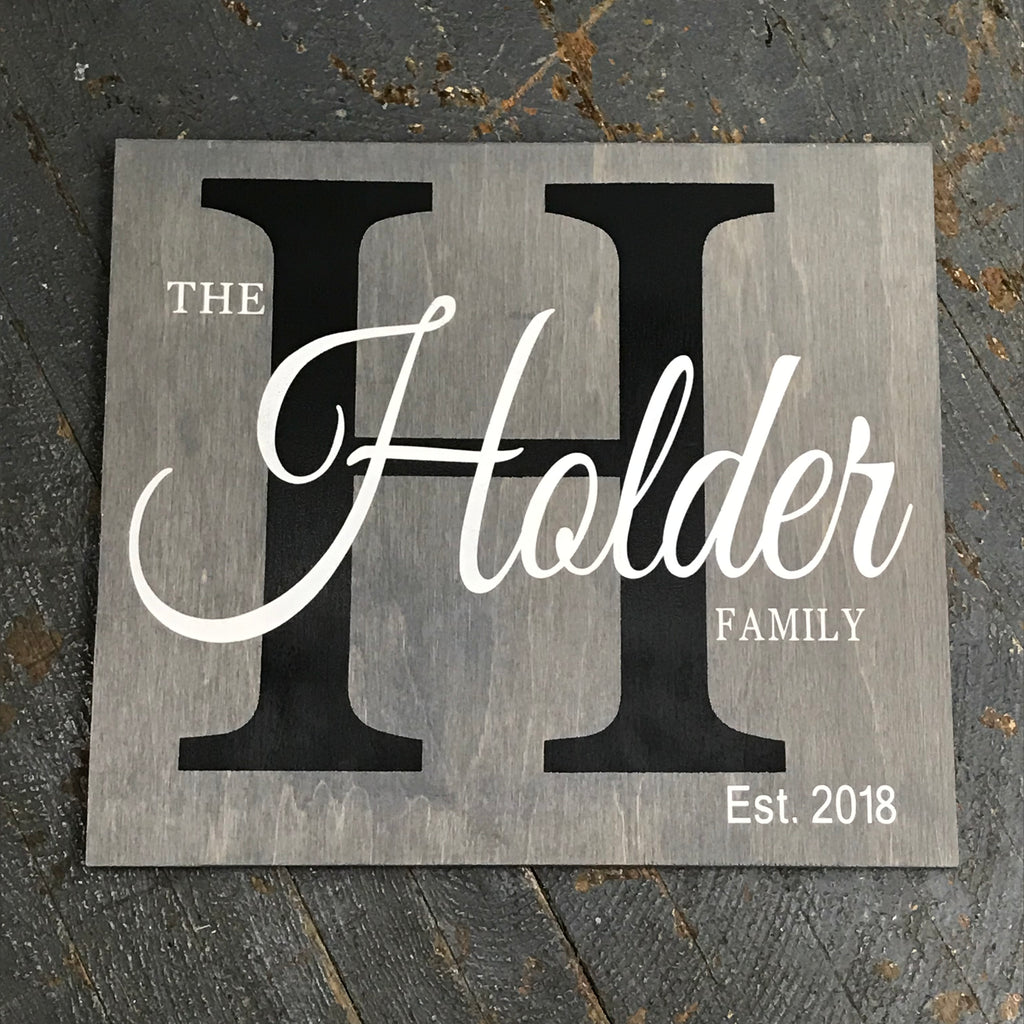 Custom Monogram Personalized Family Last Name Hand Painted Wooden Sign