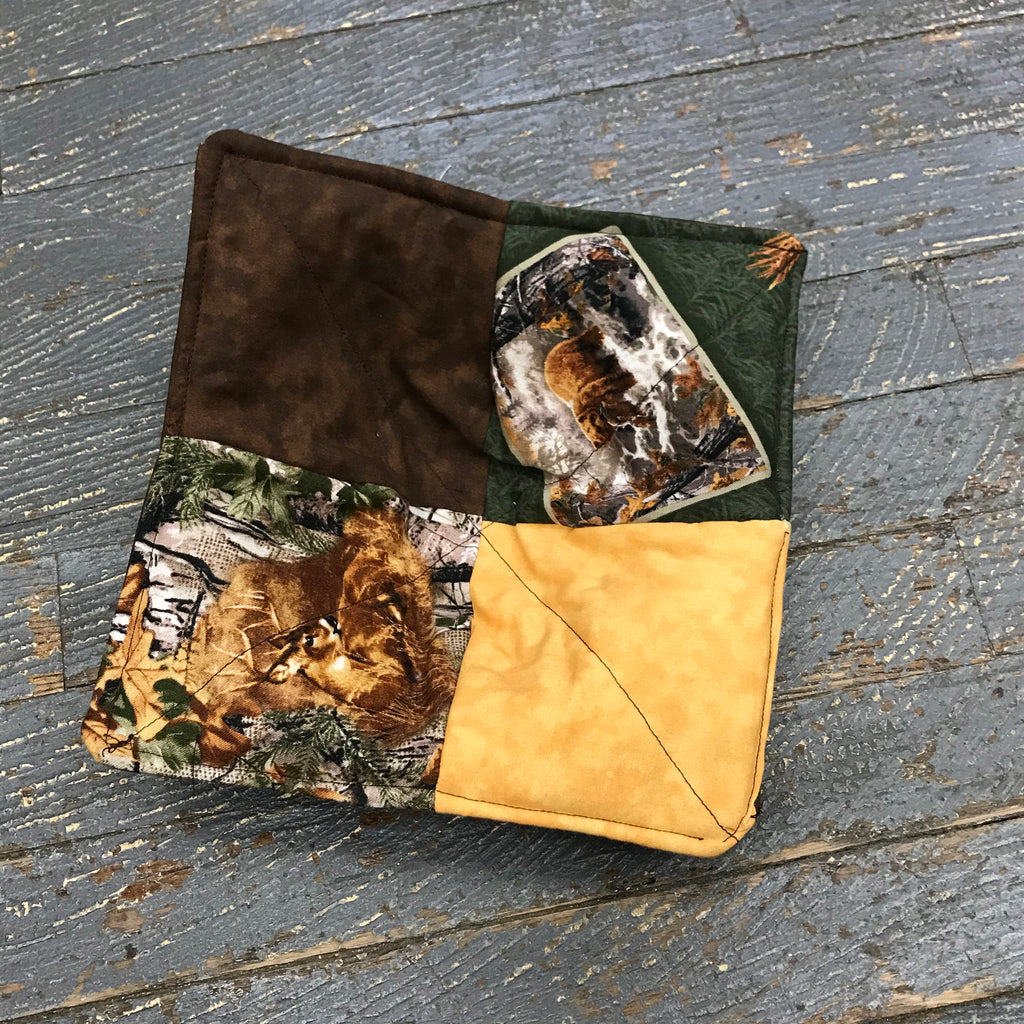 Handmade Fabric Cloth Microwave Bowl Coozie Hot Cold Pad Holder Hunting Camo Patchwork