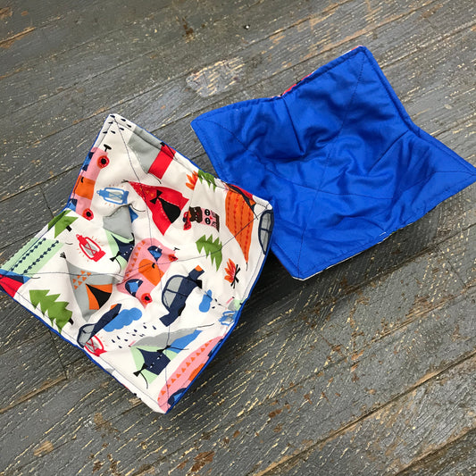 Handmade Fabric Cloth Microwave Bowl Coozie Hot Cold Pad Holder Vintage Camper Camping
