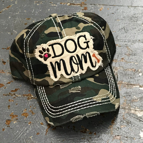 Dog Mom Hat Camo Embroidered Ball Cap