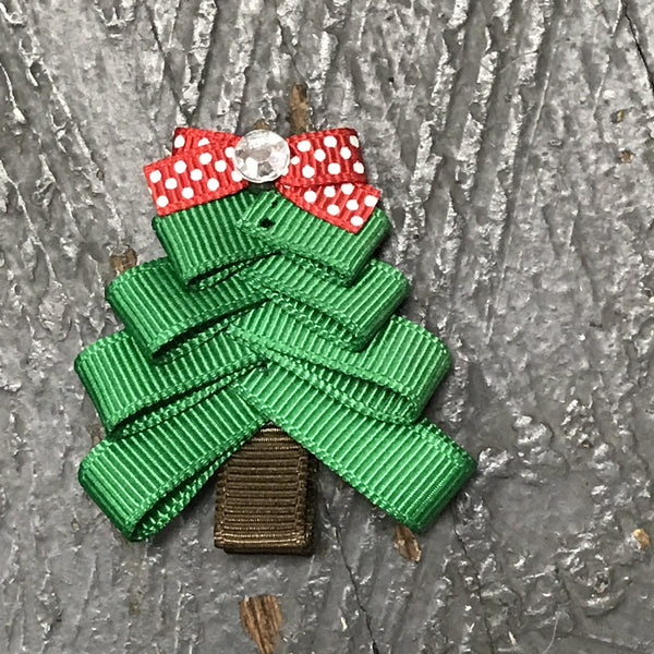 Hair Clip Ribbon Sculpture Headband Bow Holiday Christmas Tree