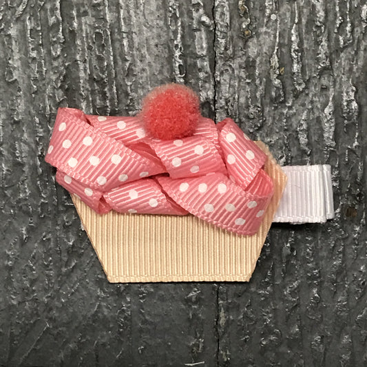 Hair Clip Ribbon Sculpture Headband Bow Holiday Birthday Cupcake