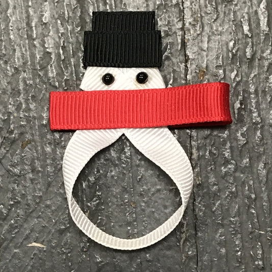 Hair Clip Ribbon Sculpture Headband Bow Holiday Christmas Snowman