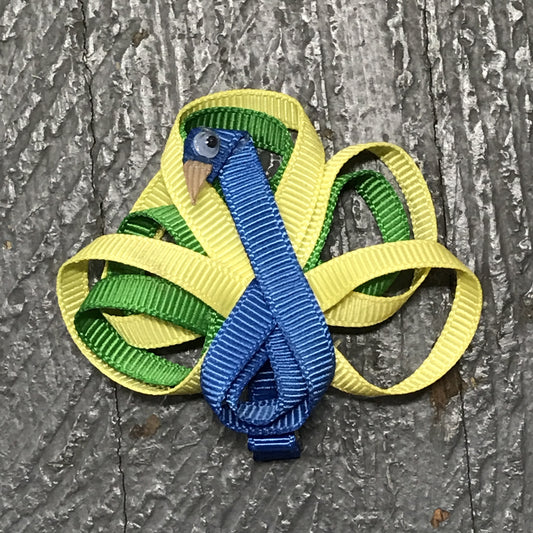 Hair Clip Ribbon Sculpture Headband Bow Peacock Bird