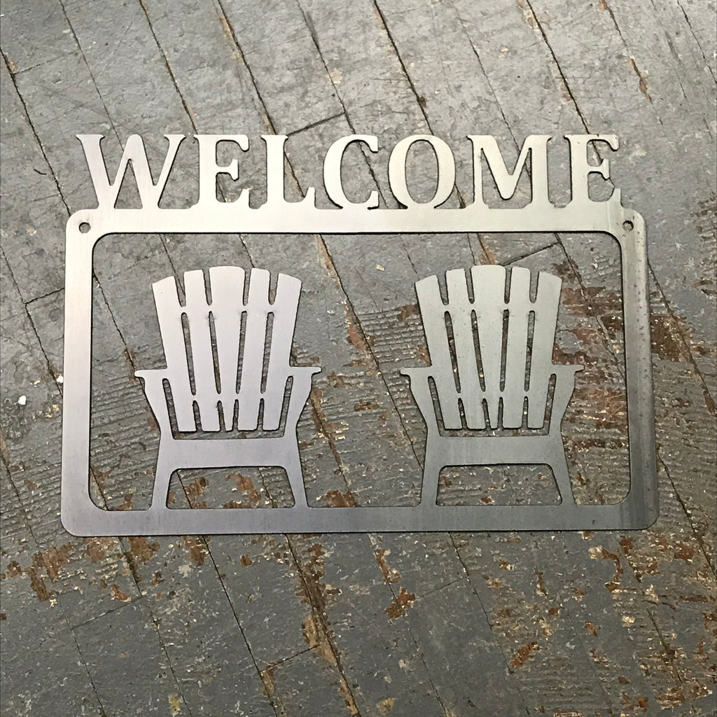 Welcome Porch Beach Chair Metal Sign Wall Hanger