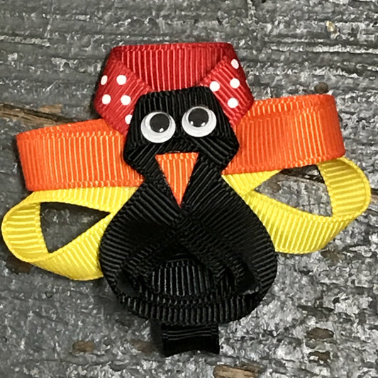 Hair Clip Ribbon Sculpture Headband Bow Holiday Thanksgiving Turkey