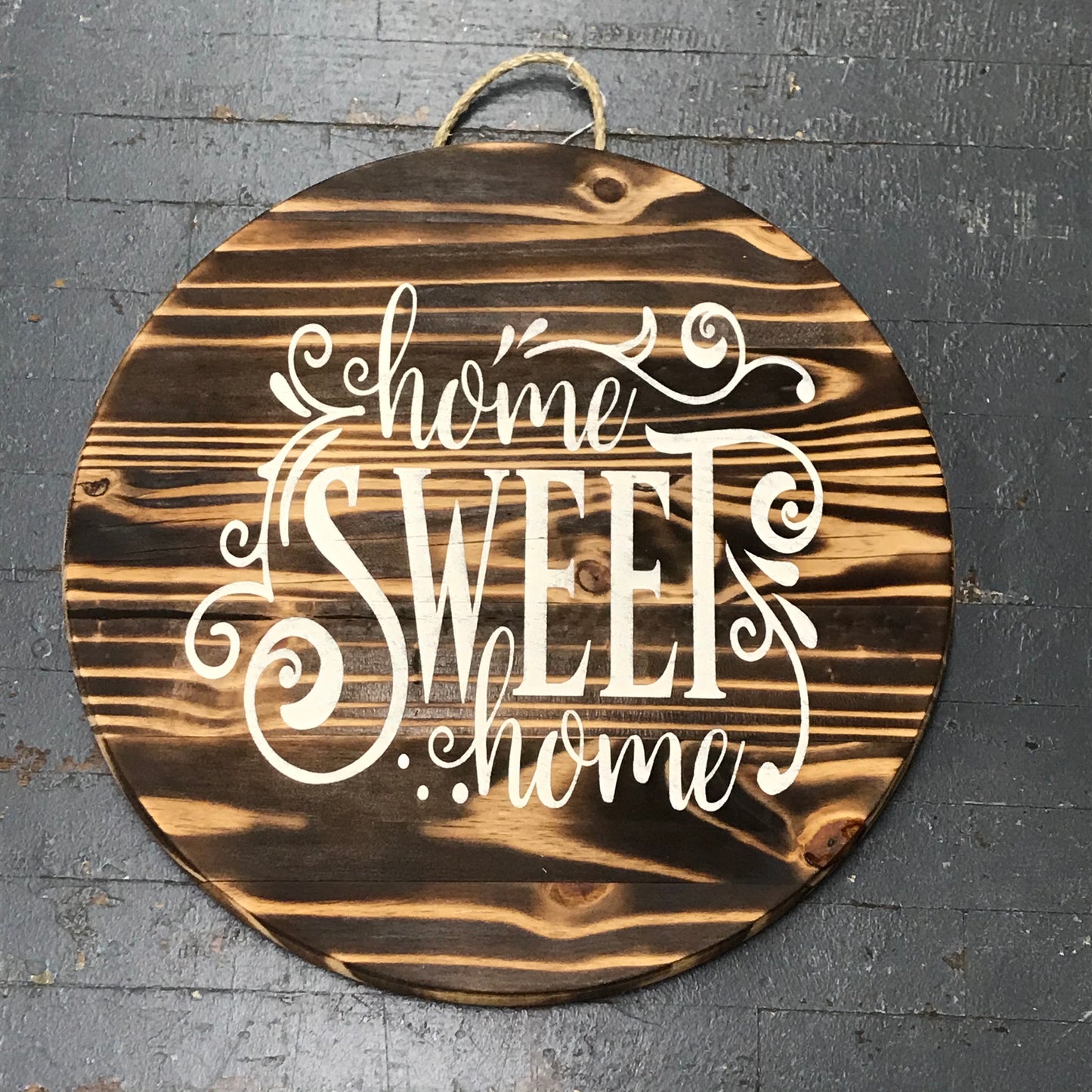 Home Sweet Home Round Indoor/Outdoor Wall Sign Door Wreath