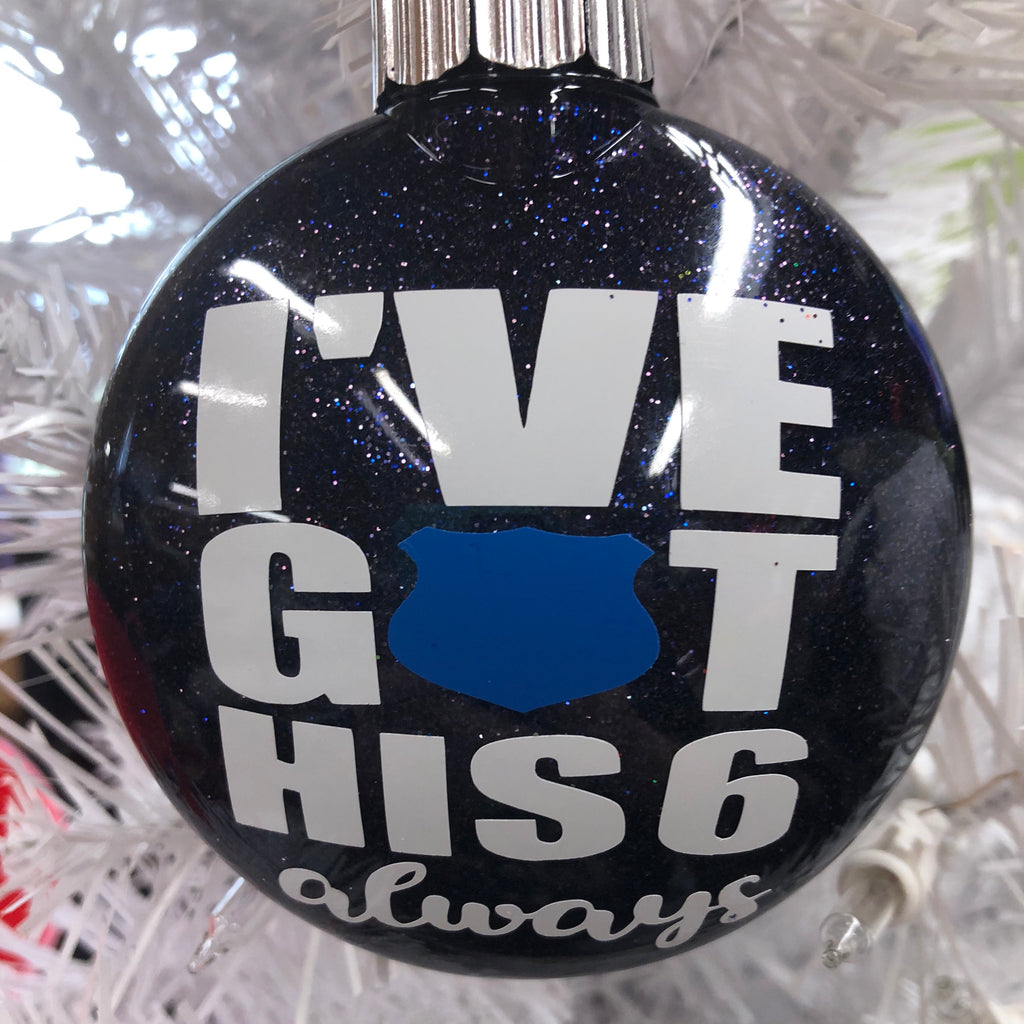 Holiday Christmas Tree Ornament Police Badge Got His Six