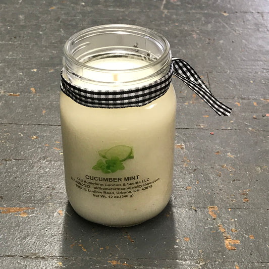 Cucumber Mint Old Homefarm Mason Jar Soy Candle