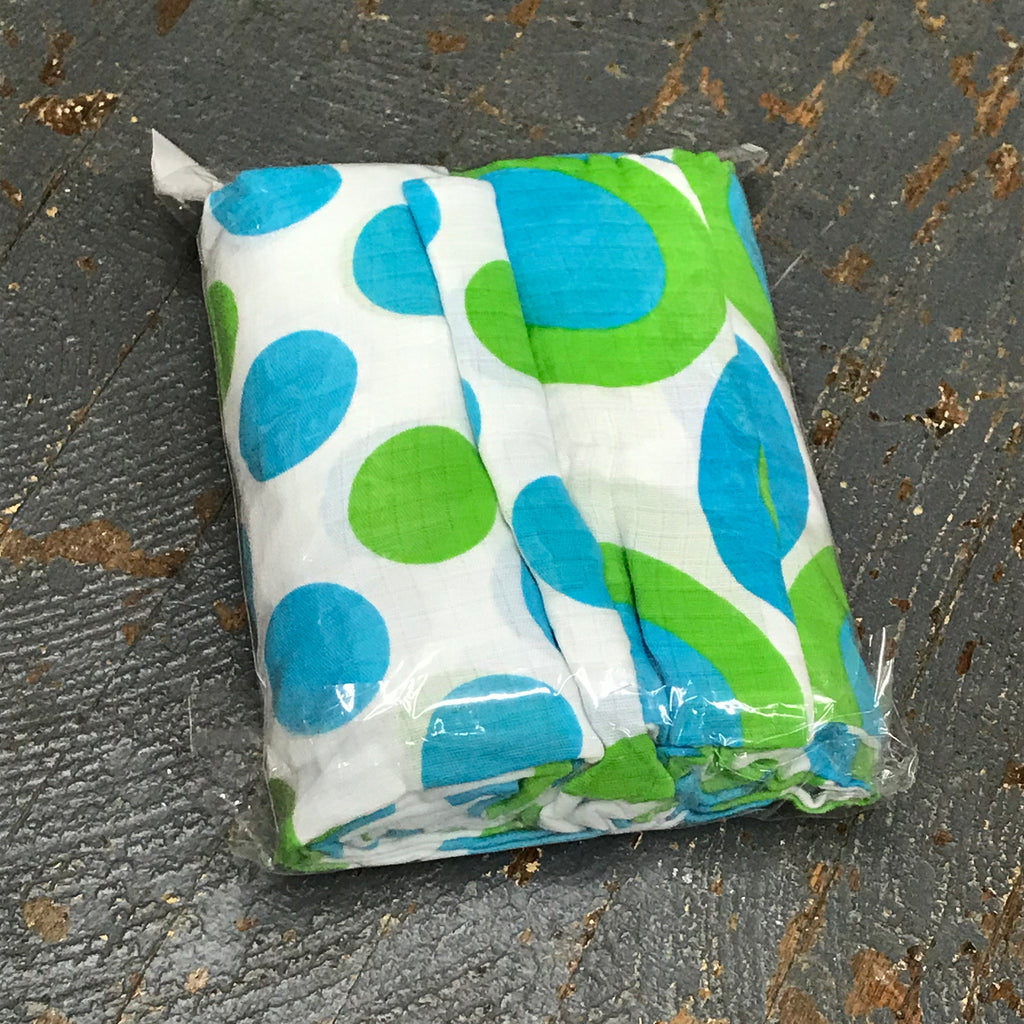 Infant Toddler Baby Cotton Muslin Blanket Set Blue Green