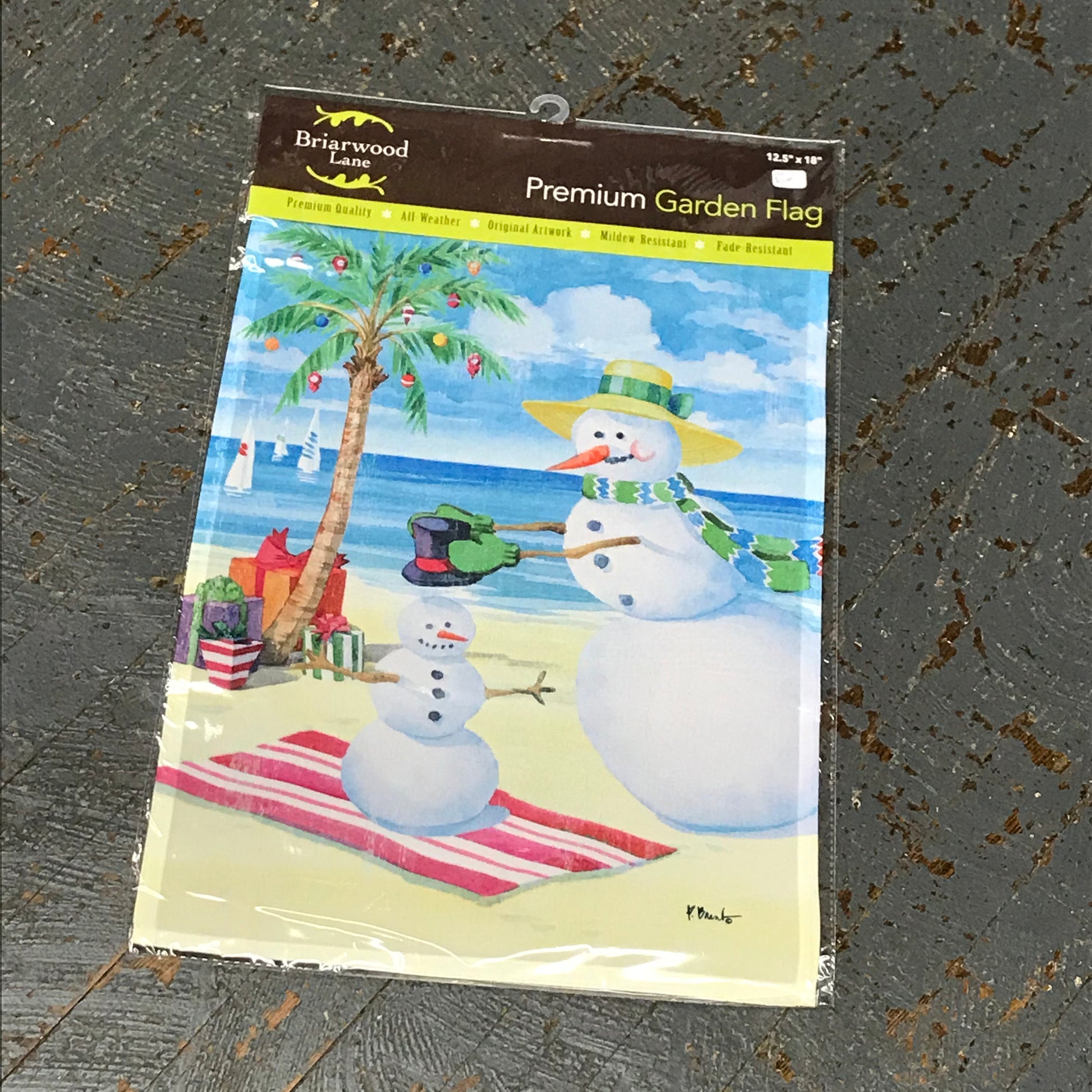 Winter Beach Garden Flag