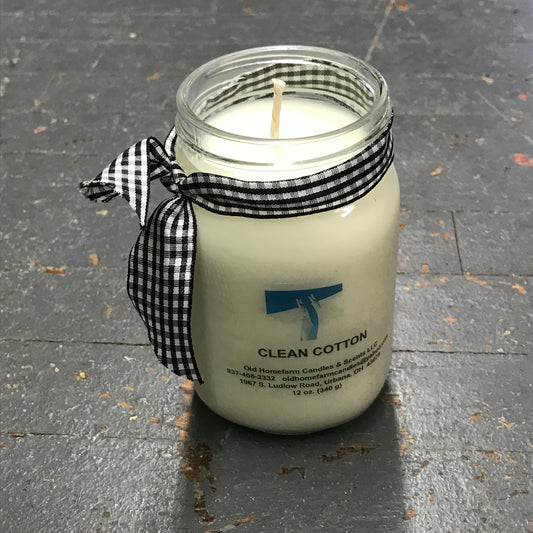 Clean Cotton Old Homefarm Mason Jar Soy Candle