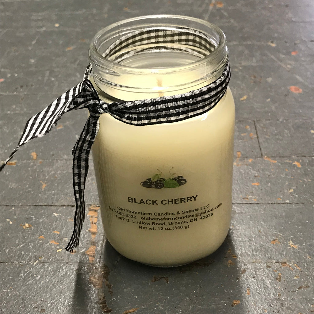 Black Cherry Old Homefarm Mason Jar Soy Candle