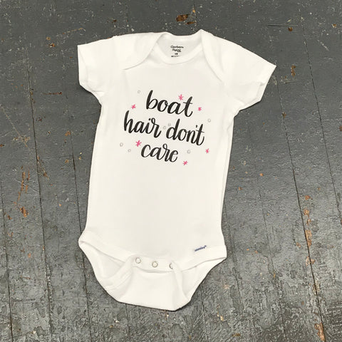 Boat Hair Don't Care Personalized Summer Onesie Bodysuit One Piece Newborn Infant Toddler Outfit