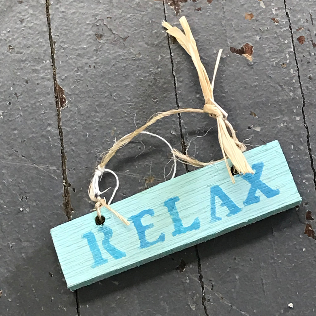 Relax Nautical Wood Painted Holiday Christmas Tree Ornament Decoration