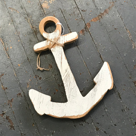 Rustic Wooden Nautical Anchor Wall Sign