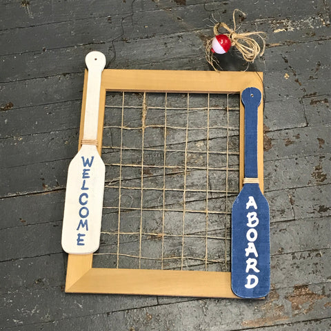 Welcome Aboard Rustic Wooden Nautical Paddle Wall Sign