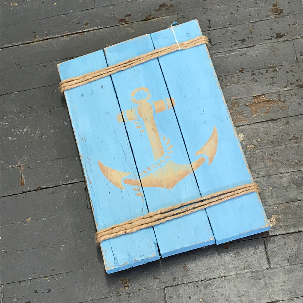Hand Painted Wooden Nautical Anchor Sign