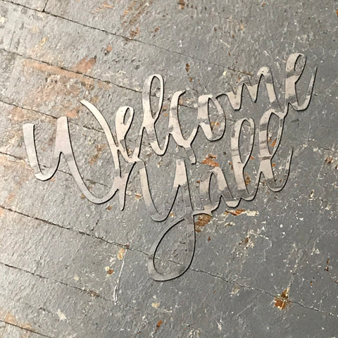 Welcome Yall Word Metal Sign Wall Hanger