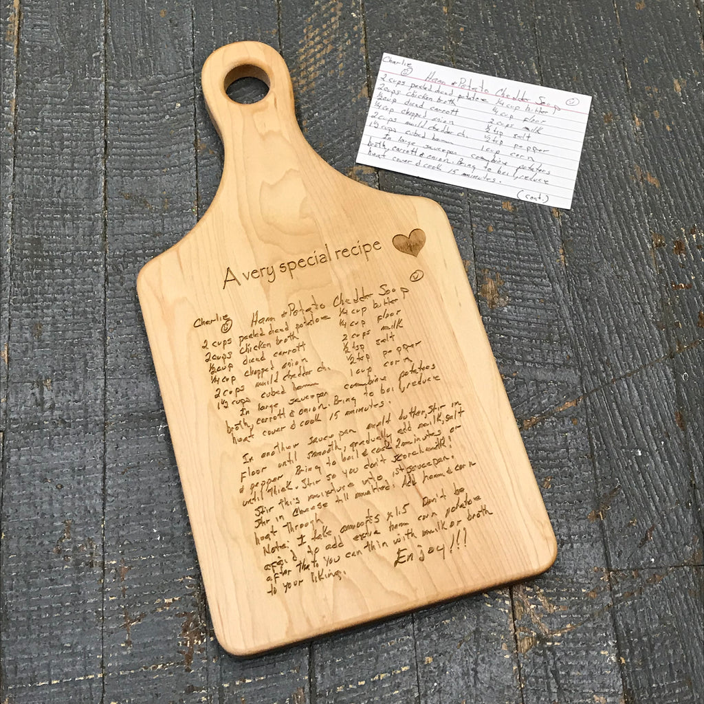 Custom Engraved Personalized Wood Recipe Cutting Board