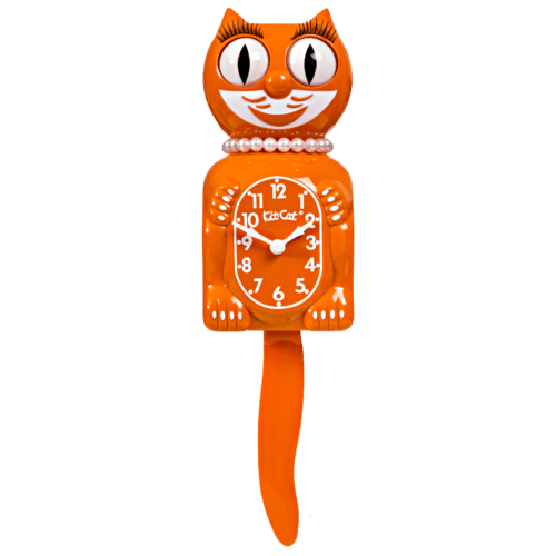 Pumpkin Delight Orange Lady Kit-Cat Klock Cat Clock