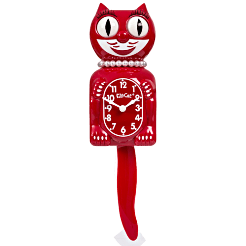 Scarlet Red Lady Kit-Cat Klock Cat Clock