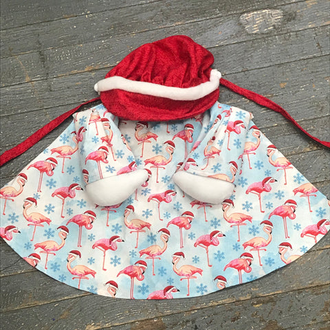 Goose Clothes Complete Holiday Goose Outfit Pink Flamingo Santa Hat Dress and Hat