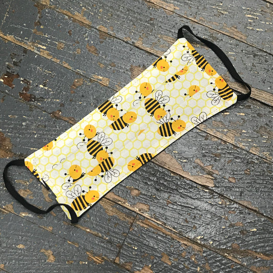 Honey Bee Bumble Bee Handmade Cotton Cloth Face Mask Reversible Reusable