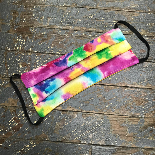 Hippie Tie Dye Multi Water Color Handmade Cotton Cloth Face Mask Reversible Reusable