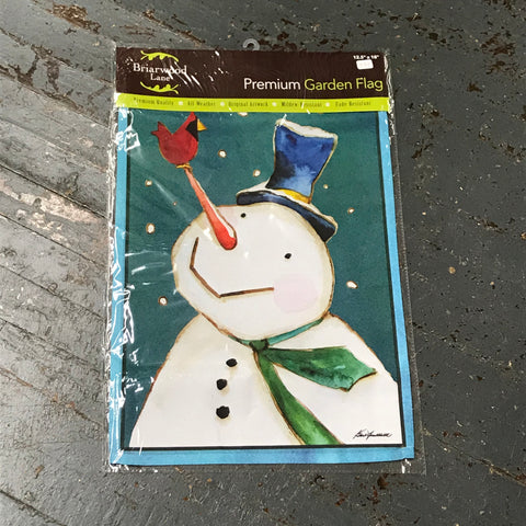 Frosty Snowman Cardinal Winter Holiday Garden Flag