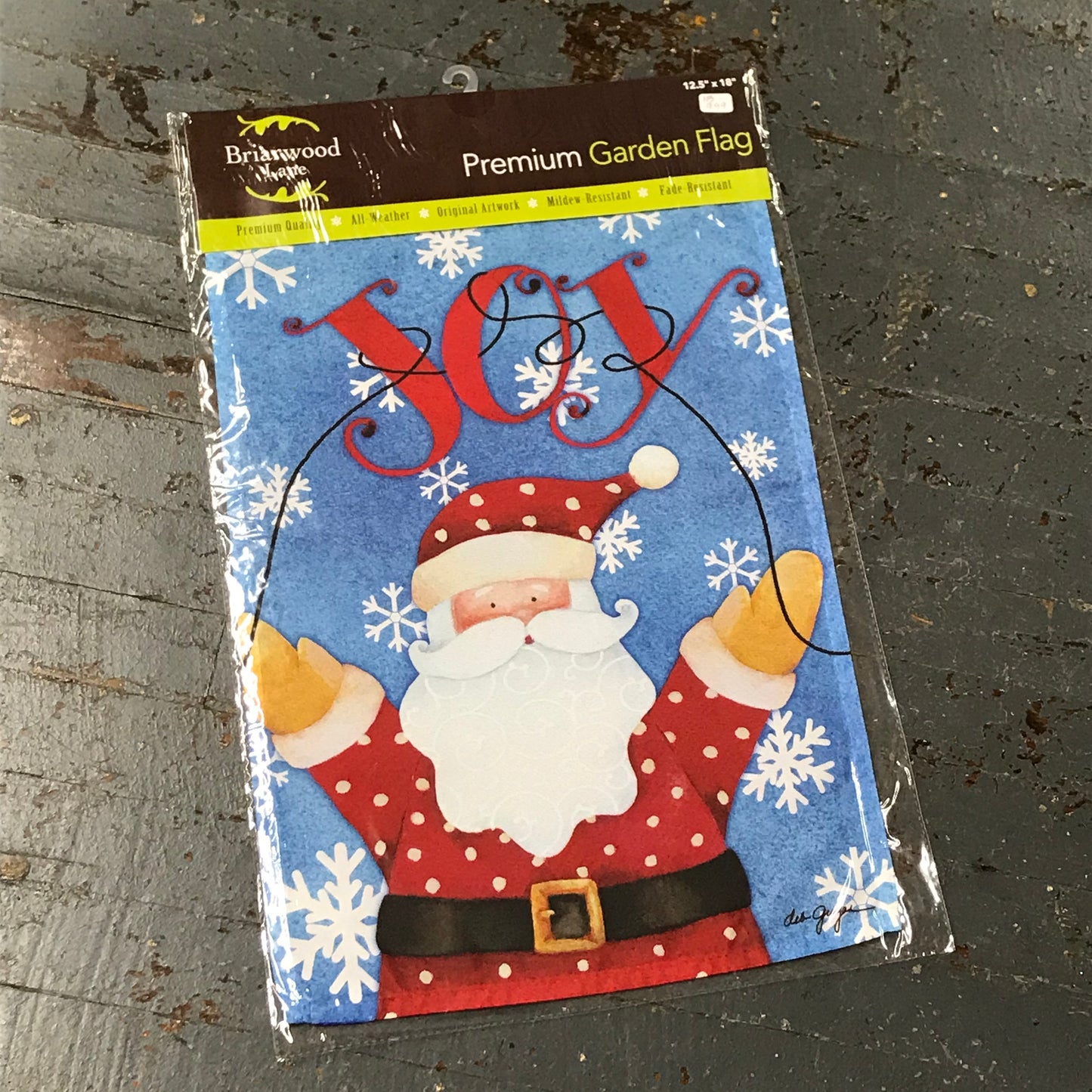 Santa Joy Christmas Holiday Garden Flag