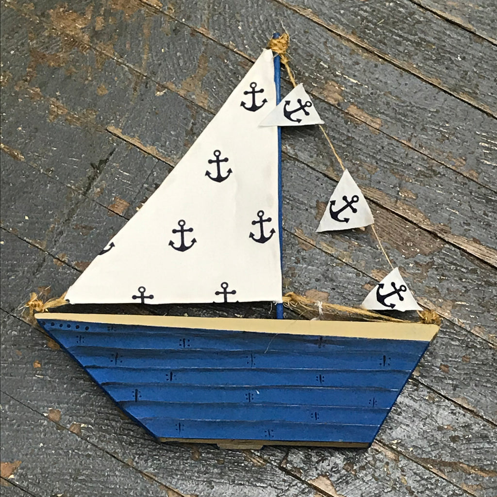 Sailboat Wooden Nautical Anchor Sail Wall Sign