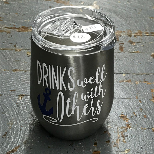 Drinks Well with Others Stainless Steel 12oz Stemless Wine Beverage Drink Travel Tumbler