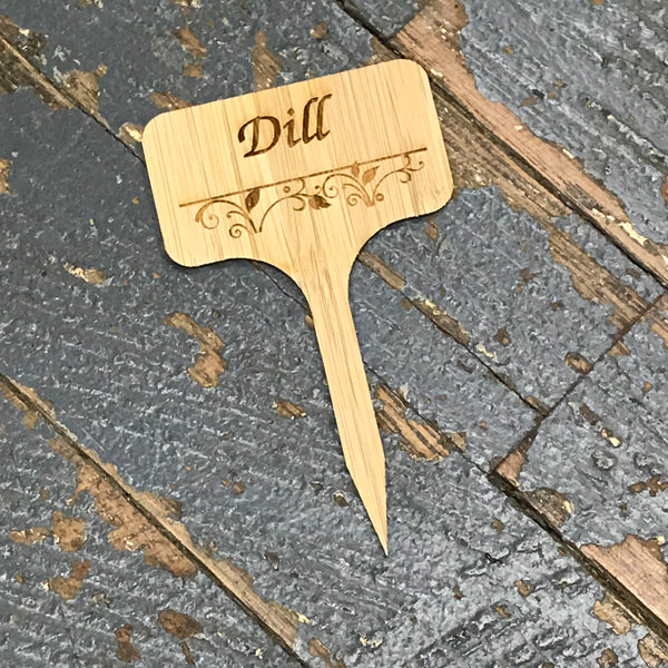Herb Garden Wood Marker Identification Stick Stake Dill