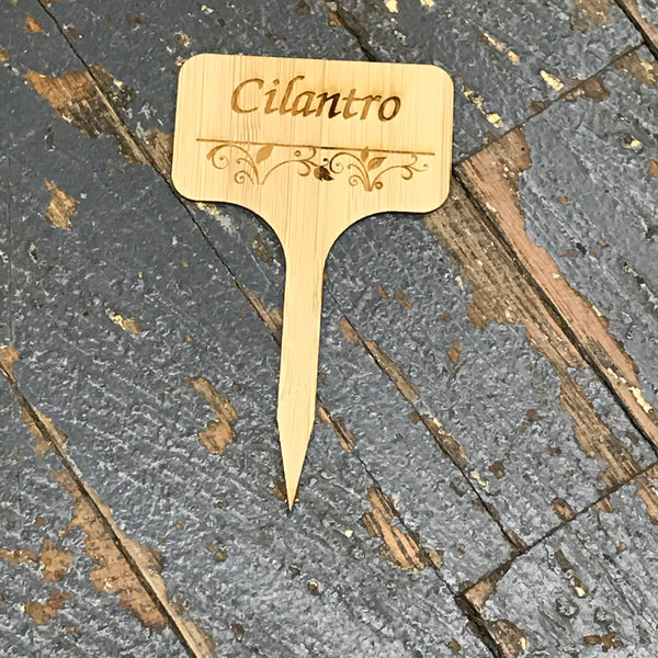Herb Garden Wood Marker Identification Stick Stake Cilantro