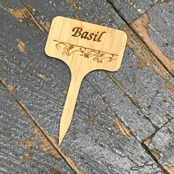 Herb Garden Wood Marker Identification Stick Stake Basil