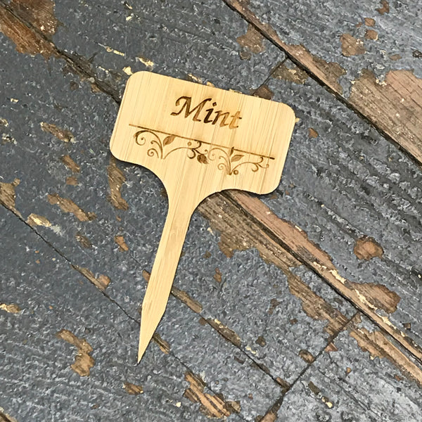 Herb Garden Wood Marker Identification Stick Stake Mint