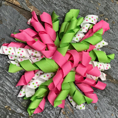 Hair Clip Korker Ribbon Headband Bow Pink Green