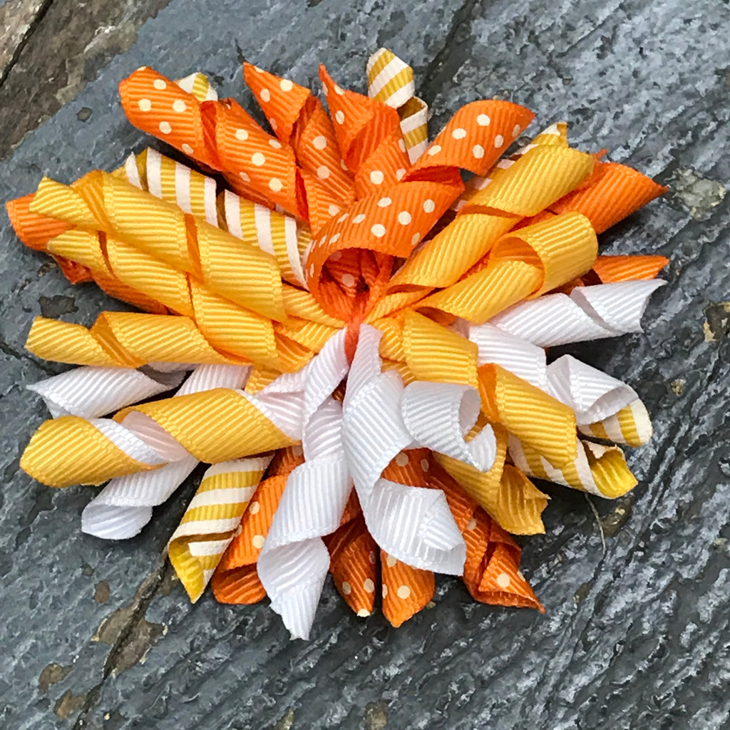 Hair Clip Korker Ribbon Headband Bow Orange